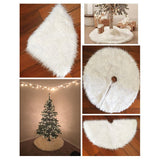 NNEDSZ 60/78/90/122cm Christmas Snow Plush Tree Skirt Xmas Base Floor Mat Cover Decor, 150cm (59")