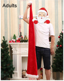 NNEDSZ Christmas Unisex Adults Kids Novelty Hat Xmas Party Cap Santa Costume Dress Up, Long Santa Hat (Adults)