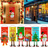 NNEDSZ Christmas Hanging Banner Flag Door Window Décor Santa Reindeer Snowman Ornaments, Set of 6