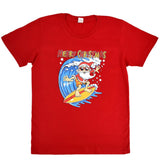 NNEDSZ New Funny Adult Xmas Christmas T Shirt Tee Mens Womens 100% Cotton Jolly Ugly, Santa Surf (Red), XL