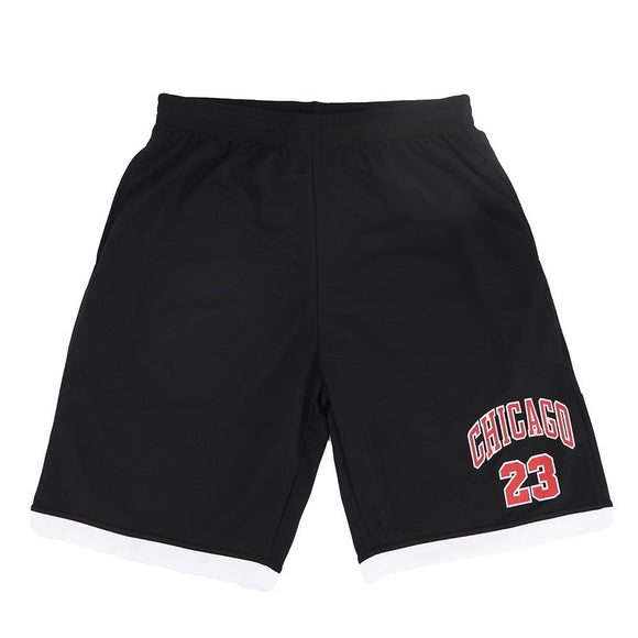 NNEDSZ Men's Basketball Sports Shorts Gym Jogging Swim Board Boxing Sweat Casual Pants, Black - Chicago 23, XL