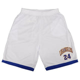 NNEDSZ Men's Basketball Sports Shorts Gym Jogging Swim Board Boxing Sweat Casual Pants, White - Los Angeles 24, S