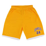 NNEDSZ Men's Basketball Sports Shorts Gym Jogging Swim Board Boxing Sweat Casual Pants, Yellow - Los Angeles 24, S