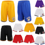 NNEDSZ Men's Basketball Sports Shorts Gym Jogging Swim Board Boxing Sweat Casual Pants, Yellow - Los Angeles 24, S