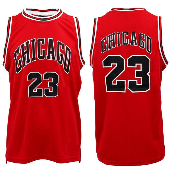 NNEDSZ New Men's Basketball Jersey Sports T Shirt Tee Vest Tops Gym Chicago Los Angeles, Red - Chicago 23, XL