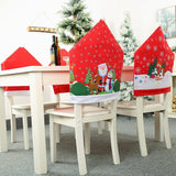 NNEDSZ 10x Christmas Chair Covers Dinner Table Santa Hat Snowman Home Décor Ornaments, Santa (10 Chair Covers)
