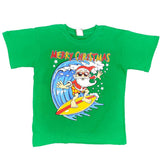 NNEDSZ New Funny Adult Xmas Christmas T Shirt Tee Mens Womens 100% Cotton Jolly Ugly, Santa Surf (Green), 2XL