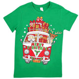 NNEDSZ New Funny Adult Xmas Christmas T Shirt Tee Mens Womens 100% Cotton Jolly Ugly, Santa Drive Kombi (Green), L