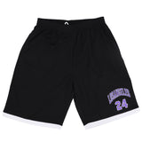NNEDSZ Men's Basketball Sports Shorts Gym Jogging Swim Board Boxing Sweat Casual Pants, Black - Los Angeles 24, XL