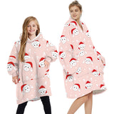 NNEDSZ Oversized Soft Pullover Plain Hoodie Warm Fleece Blanket Plush Winter Sweatshirt, Christmas Bunny, Adult