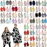 NNEDSZ Oversized Soft Pullover Plain Hoodie Warm Fleece Blanket Plush Winter Sweatshirt, Christmas Bunny, Adult