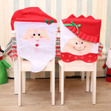 NNEDSZ 6x Christmas Cute Lady Santa Hat Chair Covers Dinner Home Décor Ornaments Gift, Mrs Santa