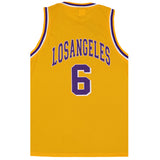 NNEDSZ New Men's Basketball Jersey Sports T Shirt Tee Vest Tops Gym Chicago Los Angeles, Yellow - Los Angeles 6, L