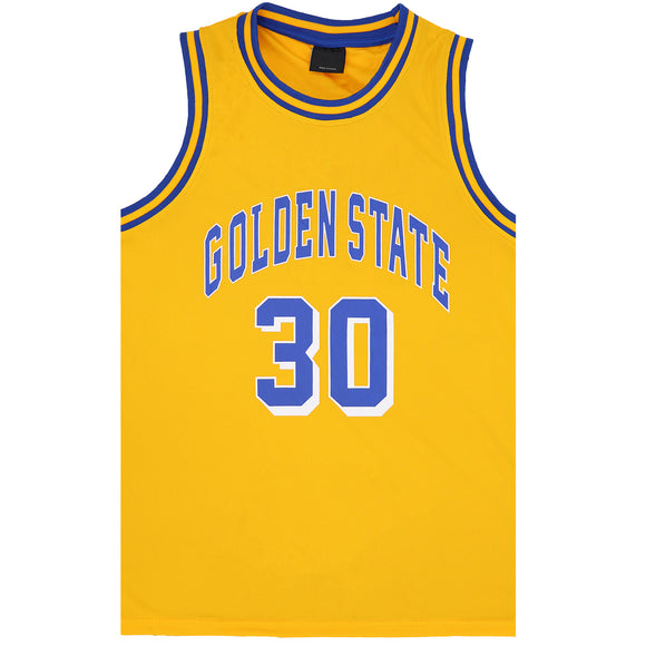 NNEDSZ New Men's Basketball Jersey Sports T Shirt Tee Vest Tops Gym Chicago Los Angeles, Yellow - Golden State 30, S