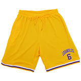 NNEDSZ Men's Basketball Sports Shorts Gym Jogging Swim Board Boxing Sweat Casual Pants, Yellow - Los Angeles 6, L