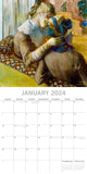 NNEDSZ Degas - 2024 Square Wall Calendar 16 Months Arts Planner Christmas New Year Gift