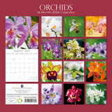 NNEDSZ Orchids 2024 Square Wall Calendar 16Month Floral Planner Christmas New Year Gift