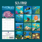 NNEDSZ Sea Food - 2024 Square Wall Calendar 16 Months Planner Christmas New Year Gift