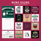 NNEDSZ Wine Signs - 2024 Square Wall Calendar 16 Months Planner Christmas New Year Gift