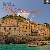 NNEDSZ Mediterranean 2024 Square Wall Calendar 16 Month Planner Christmas New Year Gift