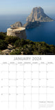 NNEDSZ Mediterranean 2024 Square Wall Calendar 16 Month Planner Christmas New Year Gift
