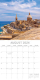 NNEDSZ Mediterranean 2024 Square Wall Calendar 16 Month Planner Christmas New Year Gift