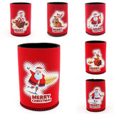 NNEDSZ 6x Christmas Stubby Stubbie Holders Beer Bottle Drink Can Cooler Santa Reindeer, A