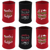 NNEDSZ 6x Christmas Stubby Stubbie Holders Beer Bottle Drink Can Cooler Santa Reindeer, B