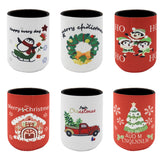 NNEDSZ 6x Christmas Stubby Stubbie Holders Beer Bottle Drink Can Cooler Santa Reindeer, C