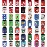 NNEDSZ 6x Christmas Stubby Stubbie Holders Beer Bottle Drink Can Cooler Santa Reindeer, C
