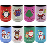 NNEDSZ 8x Christmas Stubby Stubbie Holders Beer Bottle Drink Can Cooler Santa Reindeer, H
