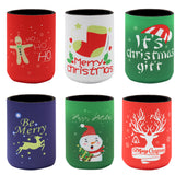 NNEDSZ 6x Christmas Stubby Stubbie Holders Beer Bottle Drink Can Cooler Santa Reindeer, E