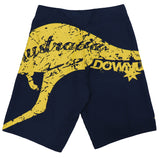 NNEDSZ Men's Adult Board Shorts Day Kangaroo Down Under Souvenir Beach Wear, Navy/Yellow, M