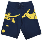 NNEDSZ Men's Adult Board Shorts Day Kangaroo Down Under Souvenir Beach Wear, Navy/Yellow, M
