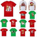 NNEDSZ 100% Cotton Christmas T-shirt Adult Unisex Tee Tops Funny Santa Party Custume, Santa Gathering (White), S