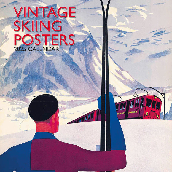 NNEDSZ Vintage Skiing Posters 2025 Square Wall Calendar Arts 16 Months Premium Planner