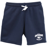 NNEDSZ Men's Fleece Shorts Casual Sports Sweat Pants w Elastic Waist Drawstring Pockets, Navy, 2XL