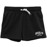 NNEDSZ Women's Casual Fleece Shorts Sweat Athletic Track Pants w Elastic Wasit Pockets, Black, L