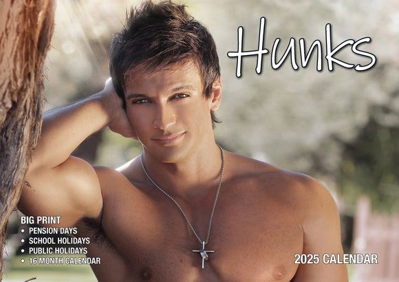 NNEDSZ Hunks - 2025 Rectangle Wall Calendar 16 Months Planner Handsome Men Photos Gift