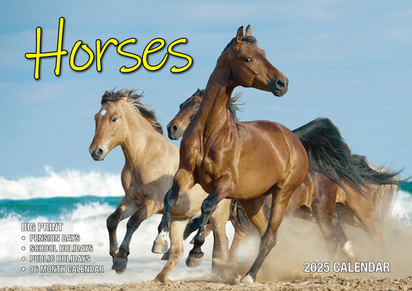 NNEDSZ Horses - 2025 Rectangle Wall Calendar 16 Months Animal Planner New Year Gift