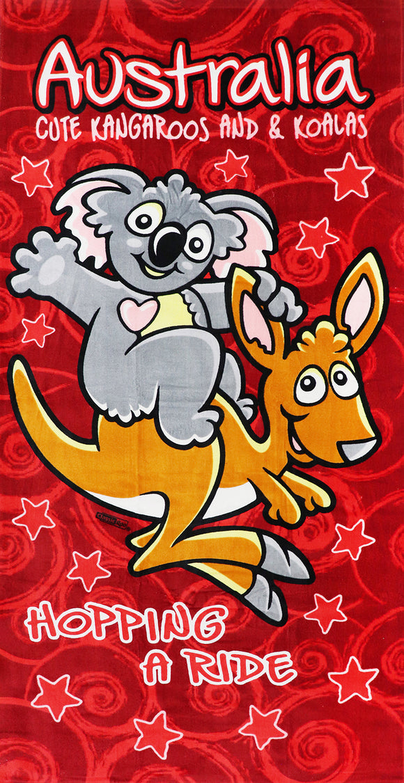 NNEDSZ 100% Cotton Australian Souvenir Aussie Kangaroos Flag Soft Beach Bath Towel Gift, Australia Kangaroos & Koalas