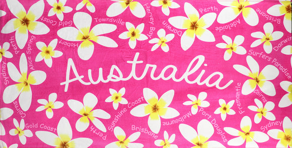 NNEDSZ 100% Cotton Australian Souvenir Aussie Kangaroos Flag Soft Beach Bath Towel Gift, Aussie Blossom