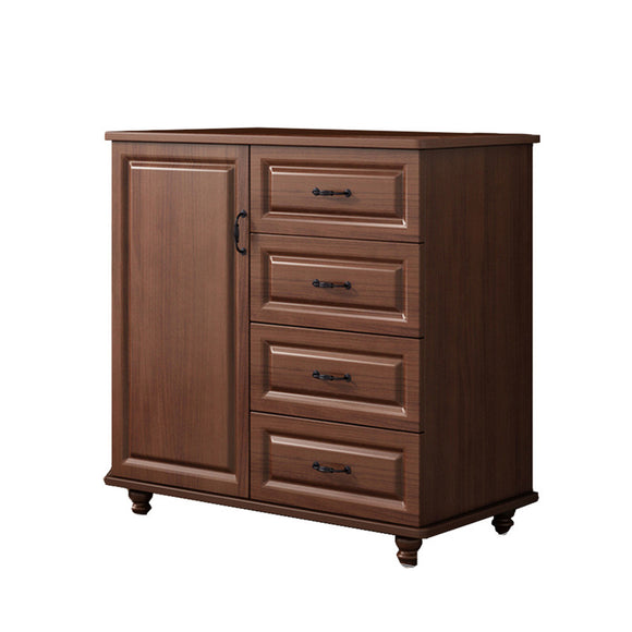 NNEDSZ 4 Chest of Drawers Storage Cabinet Tower Dresser Tallboy Drawer with Door