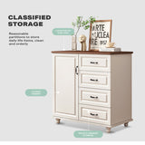 NNEDSZ 4 Chest of Drawers Storage Cabinet Tower Dresser Tallboy Drawer with Door