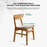 NNEDSZ Dining Chairs Kitchen Chair Natural Wood Linen Fabric Cafe Lounge Chairs