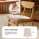 NNEDSZ Dining Chairs Kitchen Chair Natural Wood Linen Fabric Cafe Lounge Chairs