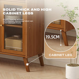 NNEDSZ Modern Bamboo Kitchen Sideboard Storage Cabinet Cupboard Tea Cabinet
