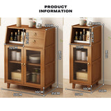 NNEDSZ Modern Bamboo Kitchen Sideboard Storage Cabinet Cupboard Tea Cabinet