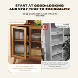 NNEDSZ Modern Bamboo Kitchen Sideboard Storage Cabinet Cupboard Tea Cabinet