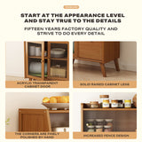 NNEDSZ Modern Bamboo Kitchen Sideboard Storage Cabinet Cupboard Tea Cabinet